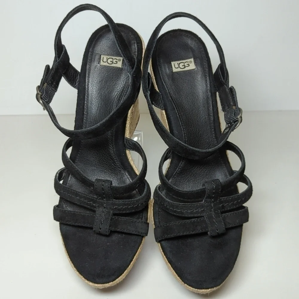 UGG Callia Platform jute/espadrille wedge sandal women's size 9